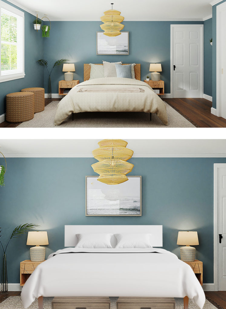 Retouch example of bed risers photo